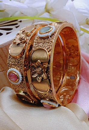 Kundan Studded Openable Bangle Pair