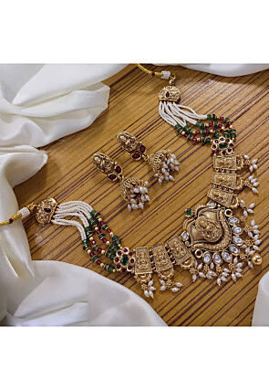 Kundan Temple Choker Necklace Set