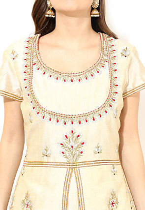 Abaya Stylized Embroidered suit In Cream