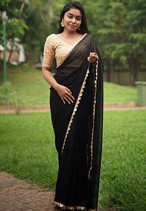 Buy Jahal Fashion Women Black Saree Online at Best Prices in India -  JioMart.