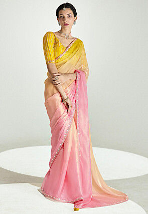 Ombre Tissue Silk Saree in Multicolor