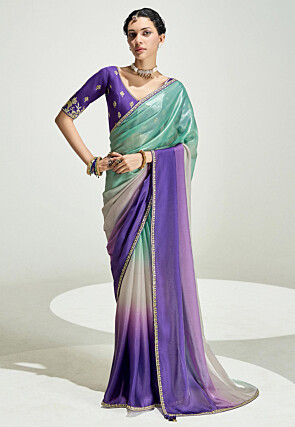 Ombre Tissue Silk Saree in Multicolor
