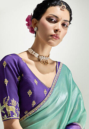 Ombre Tissue Silk Saree in Multicolor