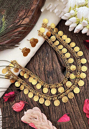 Coin Beaded Layered Necklace Set