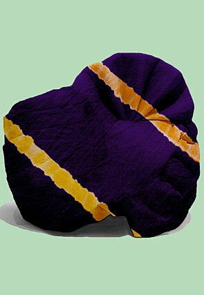 Leheriya Crepe Kids Turban in Dark Purple