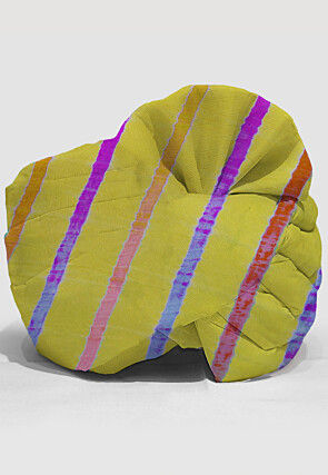 Leheriya Crepe Unisex Turban in Mustard