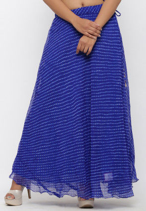 Leheriya Georgette Long Skirt in Blue