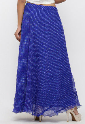 Leheriya Georgette Long Skirt in Blue
