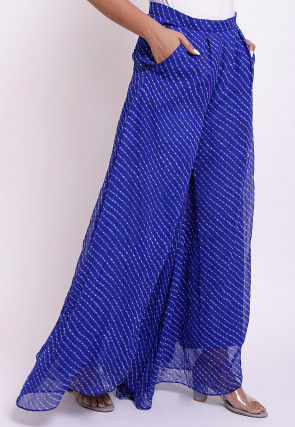 Leheriya Georgette Flared Palazzo in Blue