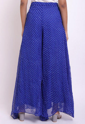 Leheriya Georgette Flared Palazzo in Blue