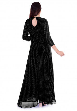 Leheriya Georgette Gown in Black