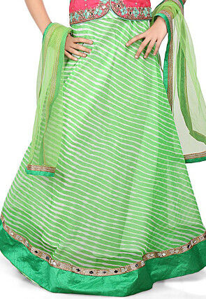 Leheriya Georgette Skirt in Light Green