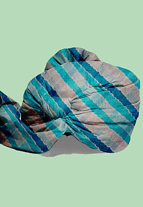 Leheriya Kota Silk Kids Turban in Shaded Blue