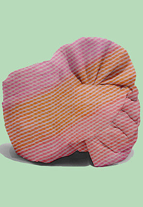 Leheriya Kota Silk Kids Turban in Shaded Orange and Pink