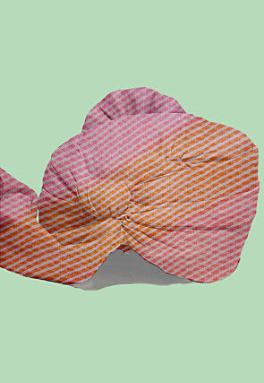 Leheriya Kota Silk Kids Turban in Shaded Orange and Pink