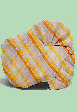 Leheriya Kota Silk Kids Turban in shaded yellow