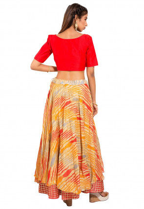 Leheriya Kota Silk Lehenga in Multicolor