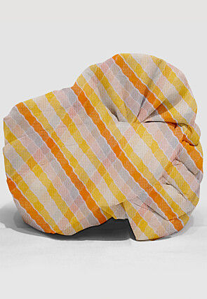 Leheriya Kota Silk Unisex Turban in Shaded Yellow