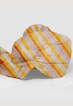 Leheriya Kota Silk Unisex Turban in Shaded Yellow