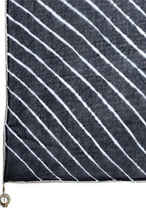 Leheriya Printed Cotton Dupatta in Black