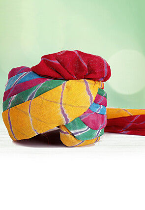 Leheriya Printed Cotton Kids Turban in Multicolor