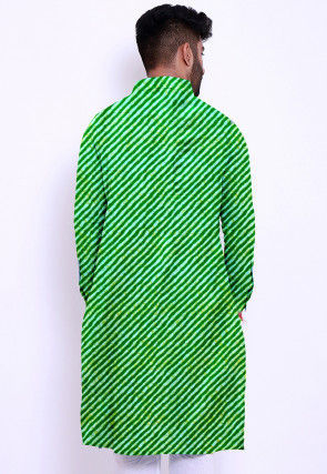 Leheriya Printed Cotton Kurta in Green