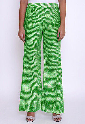 Leheriya Printed Cotton Palazzo in Light Green