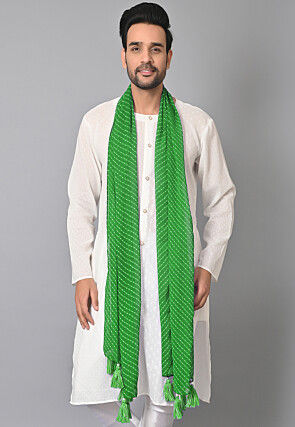 White salwar kameez with green 2025 dupatta