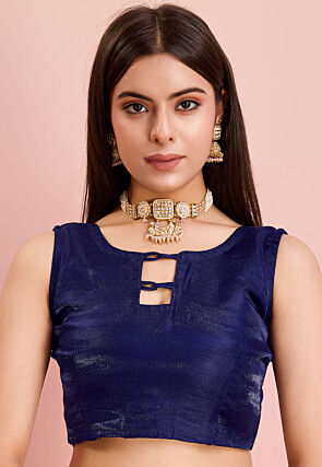 Leheriya Printed Georgette Saree in Navy Blue