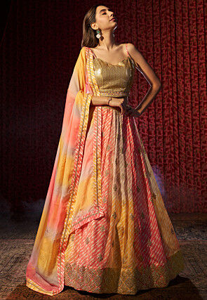 Organza lehenga online sale