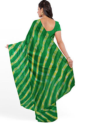 Leheriya Pure Kota Silk Saree in Green