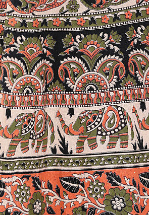 Mandala Printed Pure Cotton Wrap Around Skirt in Multicolor