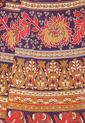 Mandala Printed Pure Cotton Wrap Around Skirt in Multicolor