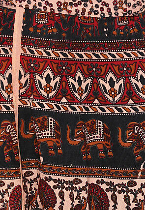 Mandala Printed Pure Cotton Wrap Around Skirt in Multicolor