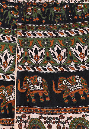 Mandala Printed Pure Cotton Wrap Around Skirt in Multicolor