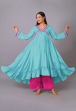 Page 35 Blue Contemporary Indo Western Dresses Buy Indo Western Outfits for Women Online Utsav Fashion