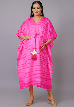 Maternity Pure Silk Kaftan in Shaded Pink