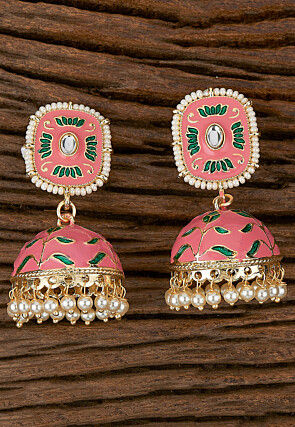 Meenakari Jhumka Style Earrings