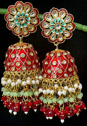 Meenakari Jhumka Style Earrings