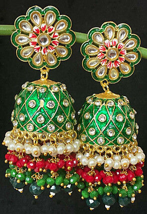 Meenakari Jhumka Style Earrings