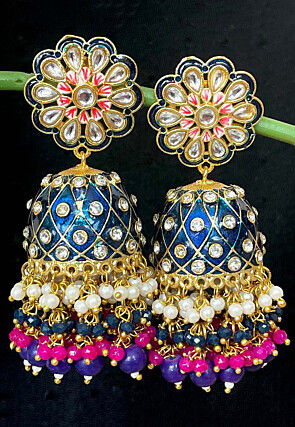 Meenakari Jhumka Style Earrings