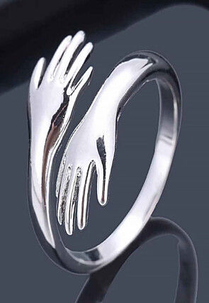 Metallic Hands Adjustable Ring