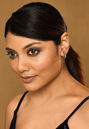 Buy Online Silver look oxidized jhumka jhumki earrings, Indian earrings  with side chain, black polish jh - Zifiti.com 1078915