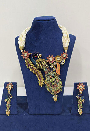 Mint Meenakari Necklace Set