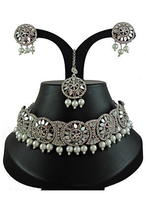 Mirror Choker Necklace Set