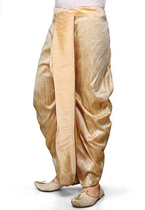 Dupion Silk Dhoti in Beige