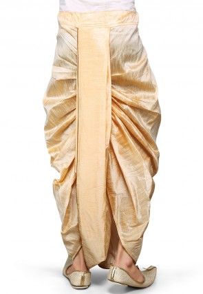 Dupion Silk Dhoti in Beige