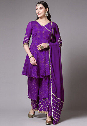 Mukesh Embroidered Georgette Pakistani Suit in Purple