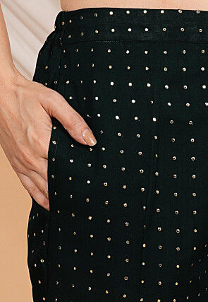 Mukesh Georgette Pant in Black