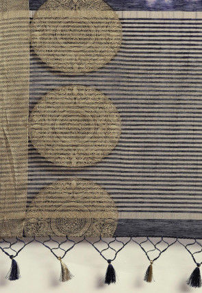 Mysore Tie N Dye Linen Silk Saree in Off White